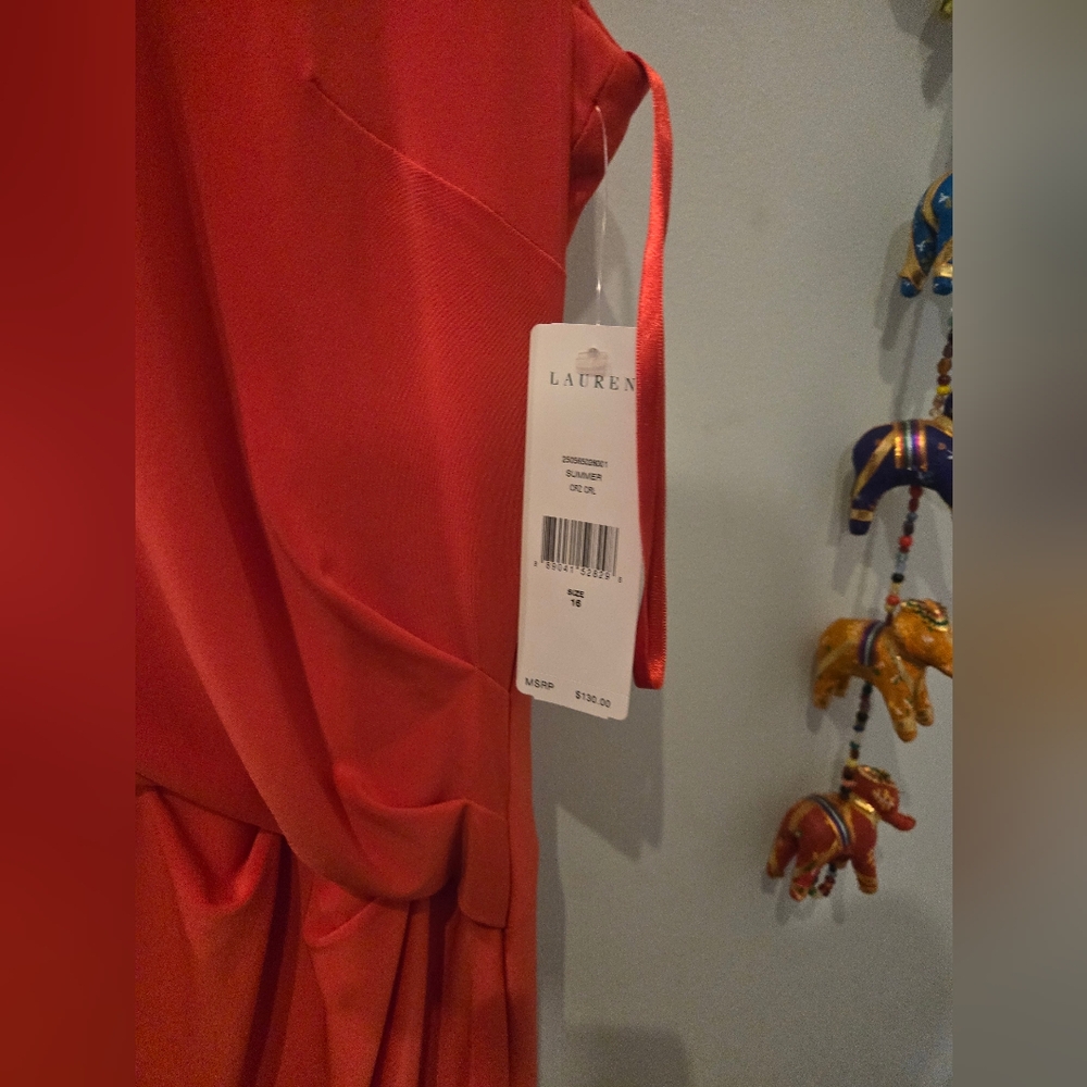 Ralph Lauren Orange Sheath Midi Dress for Cocktail - Picture 5 of 7